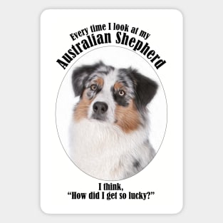 Lucky Australian Shepherd Magnet